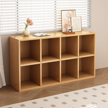 Bookshelf shelf floor low cabinet Plaid cabinet household multi-layer eight-grid cabinet student storage cabinet Storage bookcase