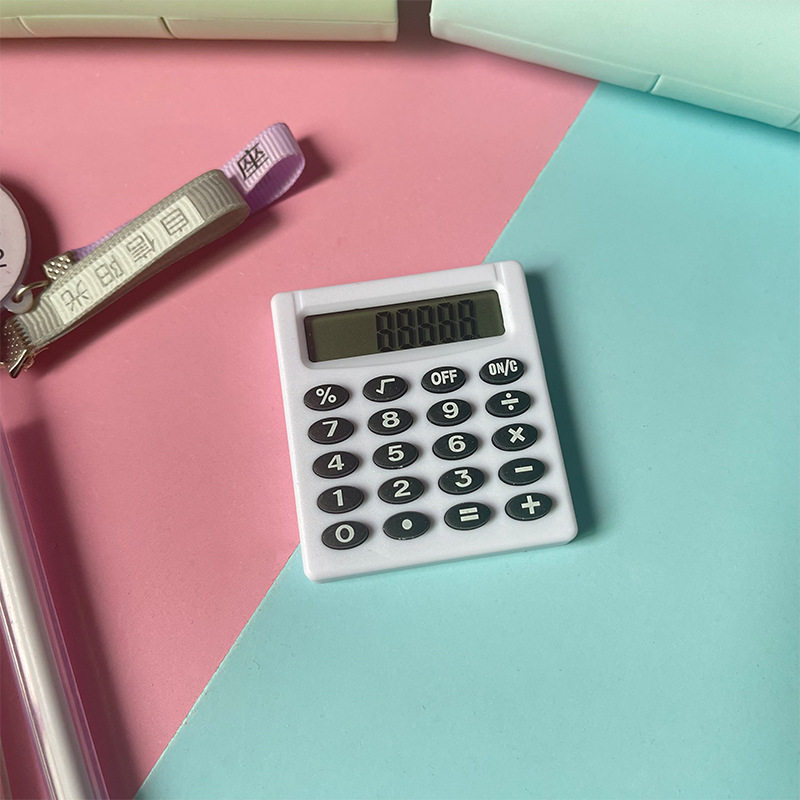 可爱便携小四方计算器办公学生小型专用迷你计算机8位数显糖果色