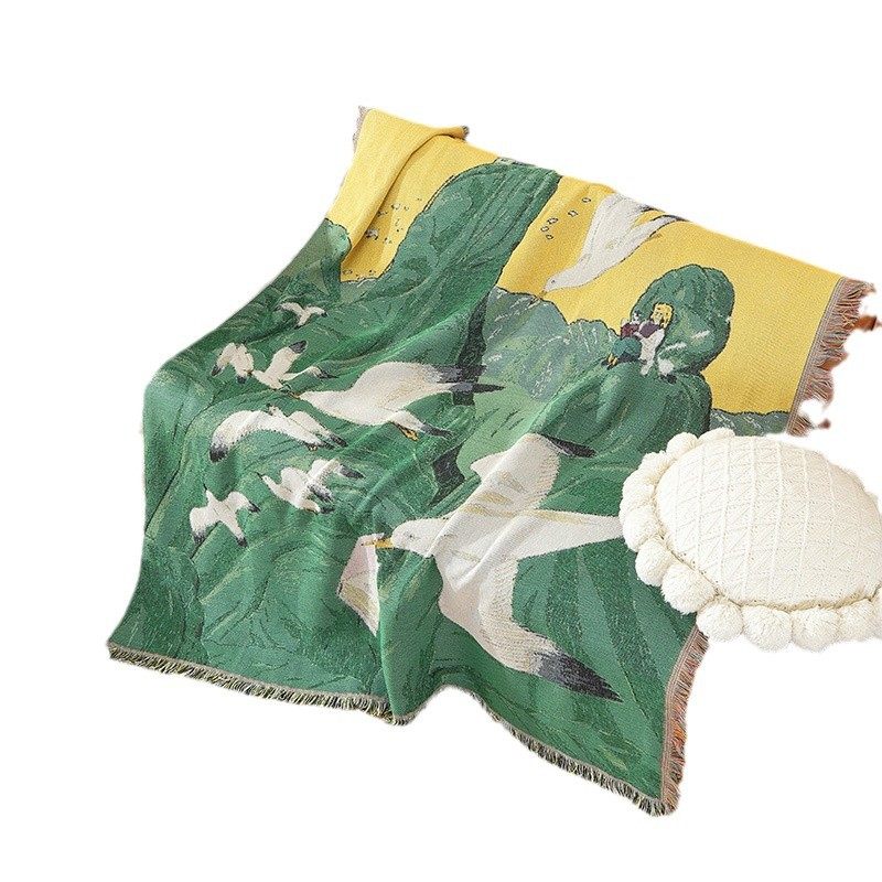 Customized Light Luxury Style Outdoor Camping Style Blanket, Picnic Blanket, Multifunctional Cotton Thread Blanket, Decorative Tapestry, Sofa Cover Blanket, Gift Blanket