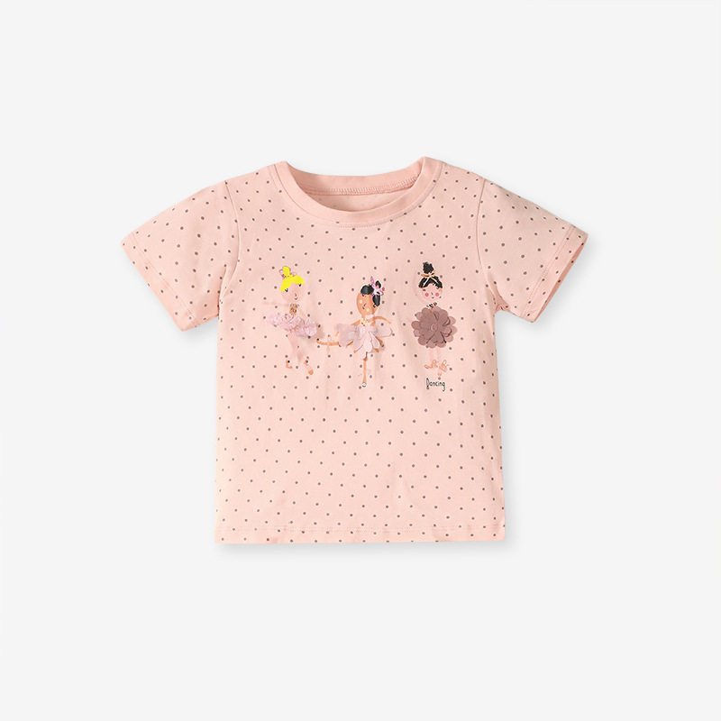 Summer Short-sleeve Girls' Set, Homewear Kids' Outfit, Cute Baby Girls' 2-piece Set