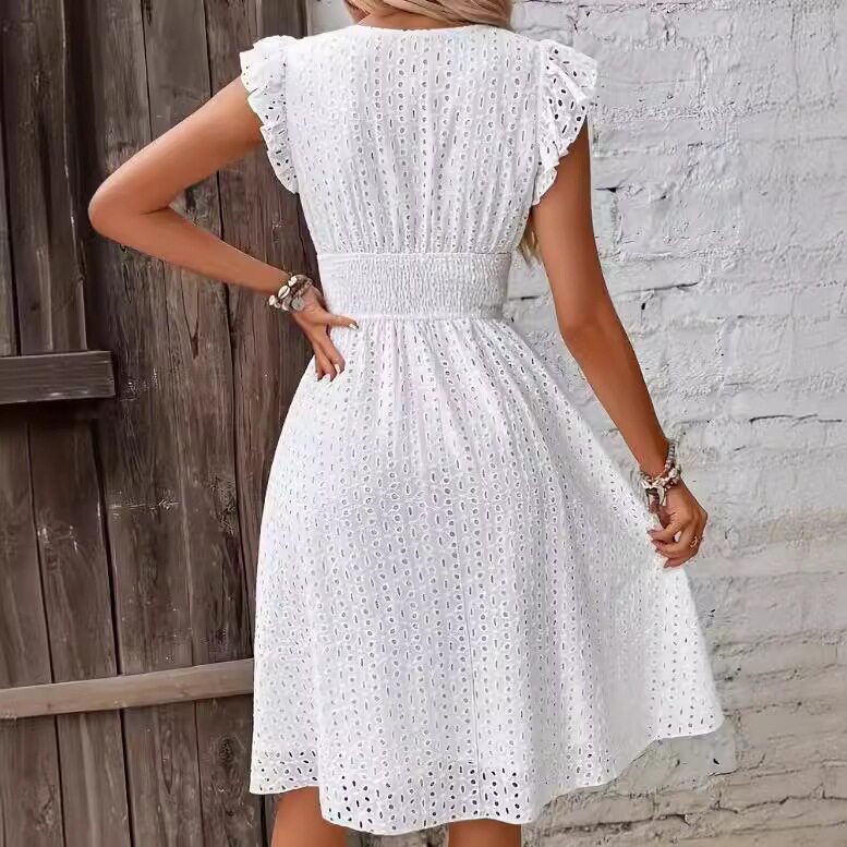 Elegant Ruffle Sleeve Dress Multi Color Summer Style Perfect for Parties Ready to Ship Low MOQ
