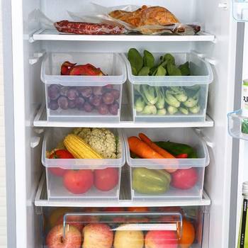Refrigerator Storage Box Rectangular Drawer-Type Crisper Toy Storage Box Artifact Freezer Box Kitchen Household Vegetables
