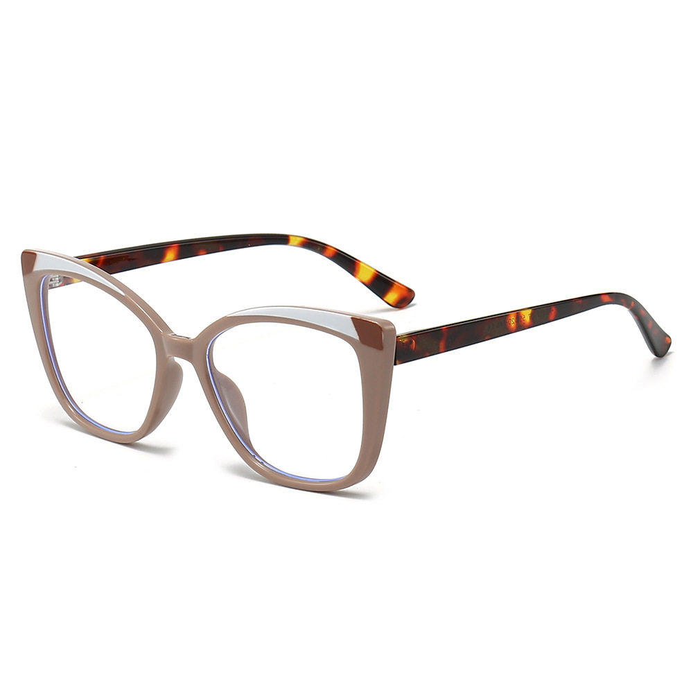 Color matching cat eye women's glasses frame TR90 anti-blue light plain glasses European and American ins Internet celebrity same style optical glasses frame