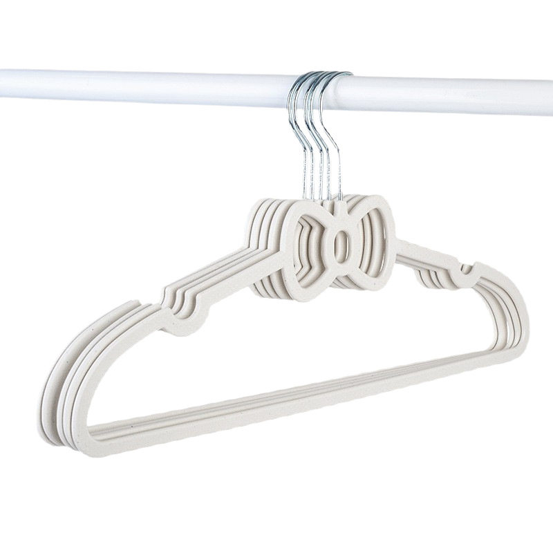 Non-Slip Seamless Clothes Hanger Bow Clothes Hanger Creative Clothes Hanging Dry and Wet Plastic Student Dormitory Home Clothes Hanging