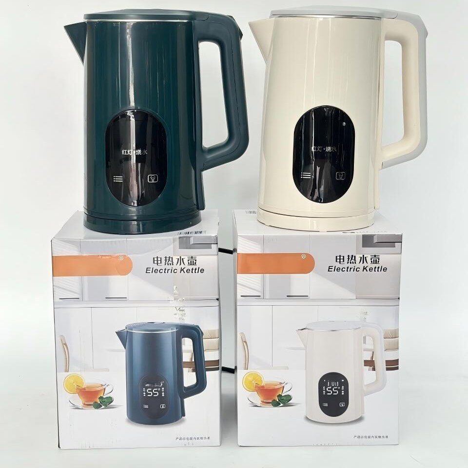 2.3-Liter Double-Layer Anti-Scald Electric Kettle, Stainless Steel Appliance, Automatic Water Boiling Kettle for Home Use, Promotional Electric Kettle