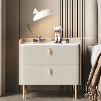 Solid wood bedside table for home bedroom 2025 new style light luxury modern simple small bedside storage cabinet