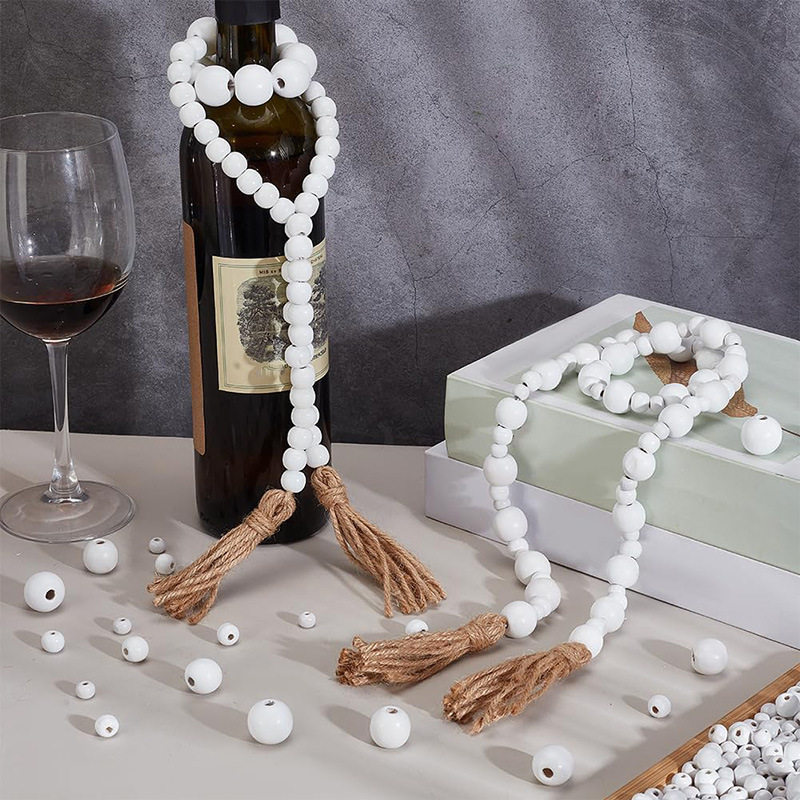 DIY饰品配件 6-25MM水漆白色荷木木珠散珠 圆形散珠DIY配件材料