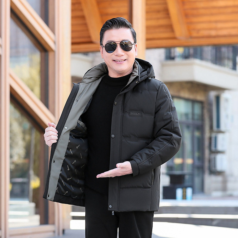 Down Jacket Men's Winter Outwear Middle-Aged Business Casual Lightweight Winter Outwear 2025 New Winter Tops