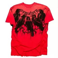 Red Print T-Shirt Men's Harajuku Street Hip Hop Gothic Popular Y2K Short Sleeve T-Shirt