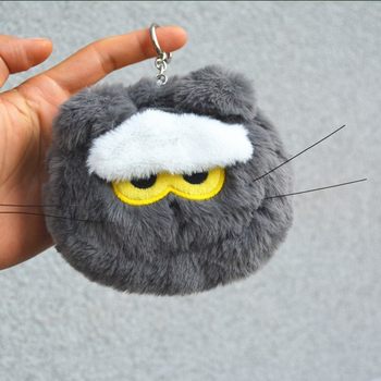 G-dragon zoa pendant gd cartoon cute gray cat wallet plush coin purse plush bag