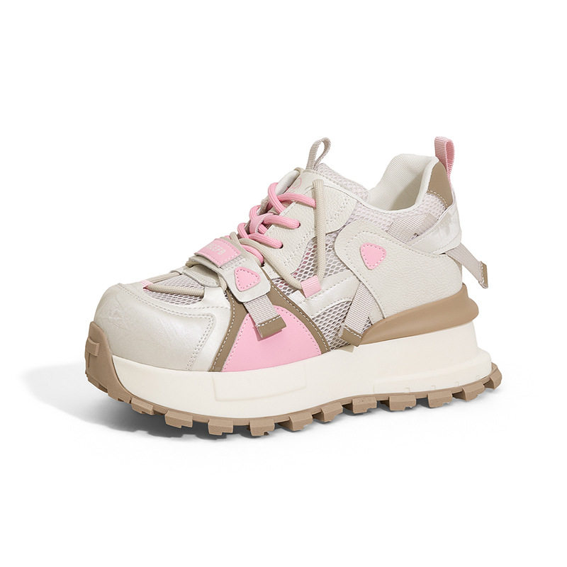 Giày sneaker nữ chạy bộ mesh thoáng khí đế dày Dexun 2026 — Lưới đơn hồng, Lưới đơn xanh, Lưới đơn xám