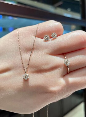 锆石项链s925银女花朵