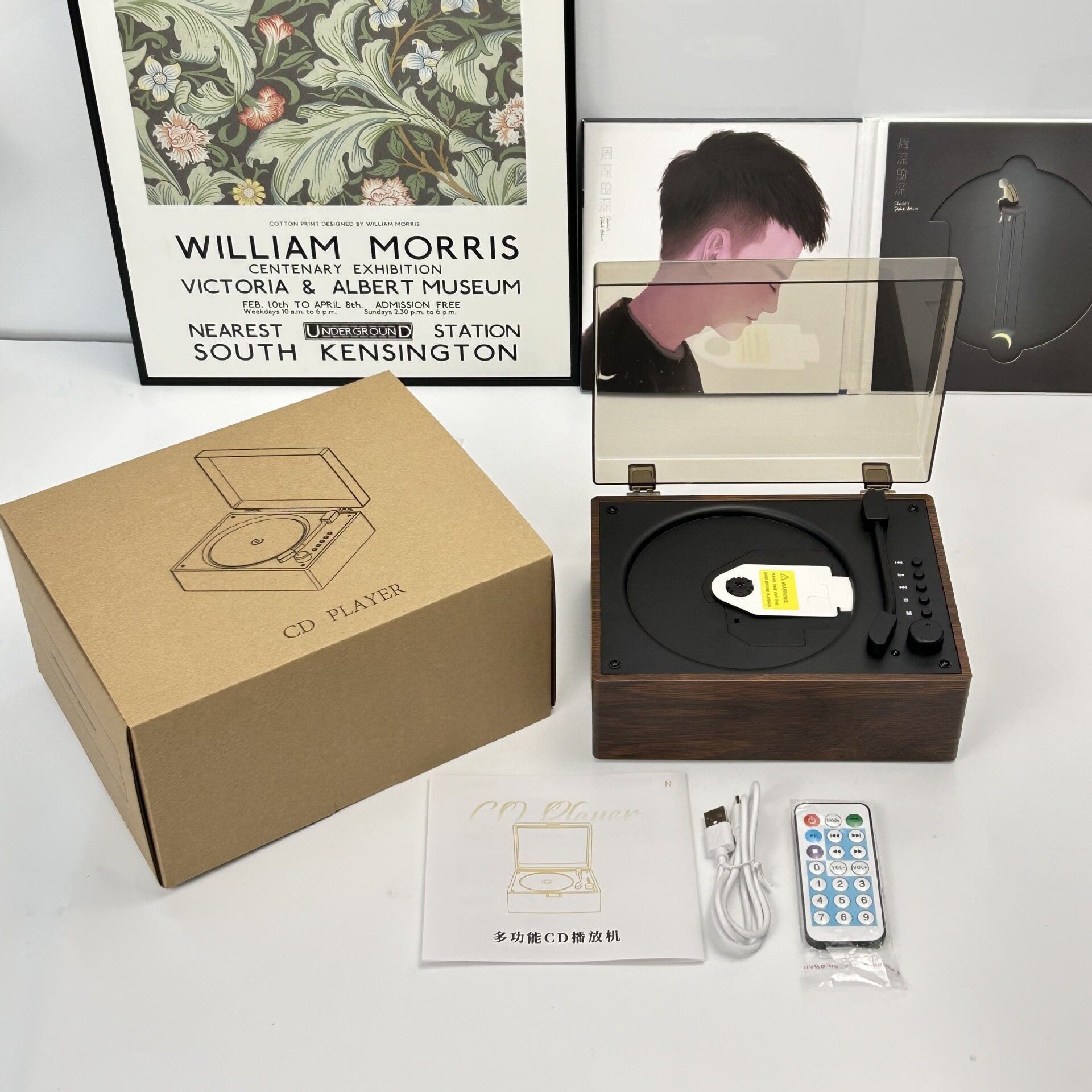 Germany's 2025 New Portable Charging Cd Player Retro Bluetooth Music Disc Player Home Gift Speaker