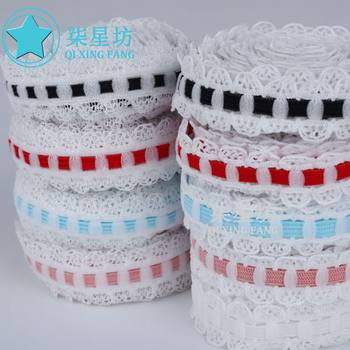 Stretch Lace Pink Blue Fresh Lace Rubber Pleat Handmade DIY Decorative Doll Hollow Ladder Lattice Elastic Band