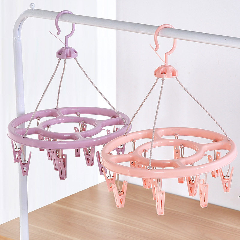 Disc multi-functional drying socks hanger multi-clip drying hanger baby clothes hanger windproof socks drying rack drying
