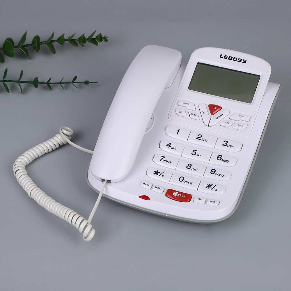 LEBOSS L-51商务办公来电显示英文电话机 黑色酒店有线座机跨境