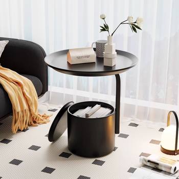 Small Round Table, Side Table, Coffee Table, Light Luxury Side Table, Modern Creative Bedside Table, Storage Rack, Sofa Side Table, Internet Celebrity Bedroom