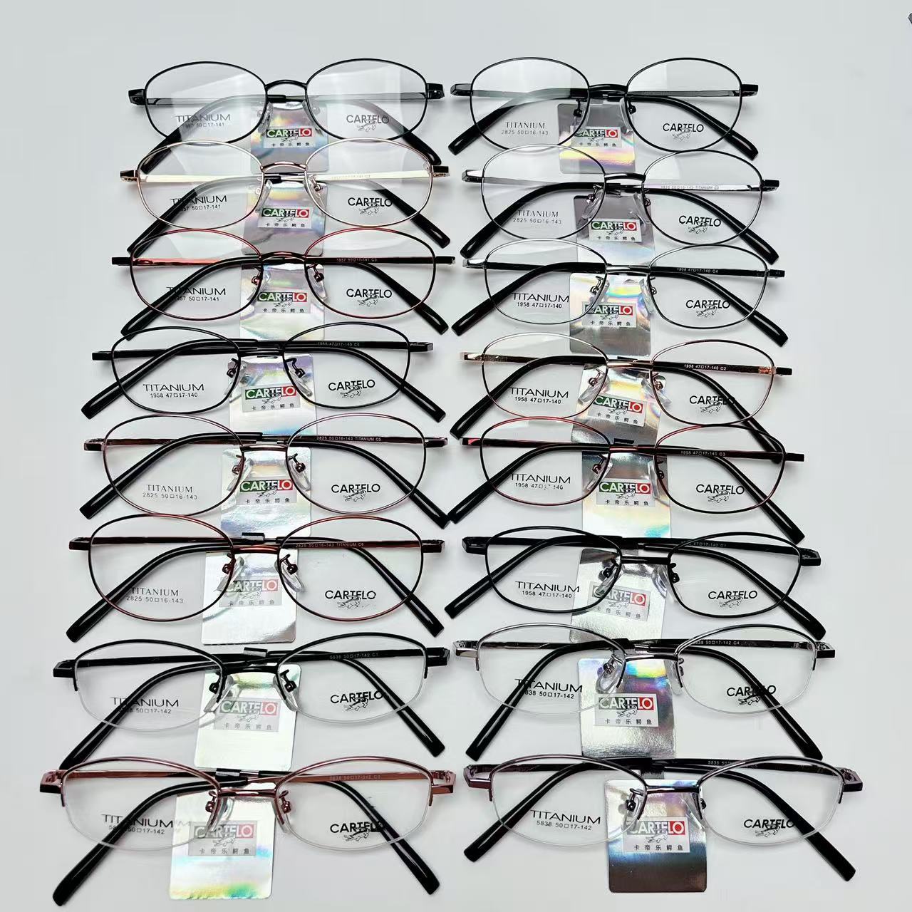 Fashion Women's Business Titanium Frame Full-Frame Prescription Glasses Optical Frame Can Be Fitted with Reading Glasses Frame Factory Processing