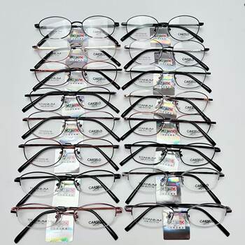 Fashion Women's Business Titanium Frame Full-Frame Prescription Glasses Optical Frame Can Be Fitted with Reading Glasses Frame Factory Processing