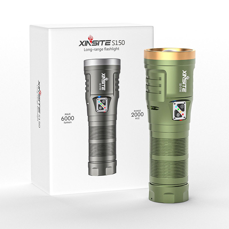 High-power white laser flashlight strong laser gun Type-C charging zoom long-range outdoor portable searchlight