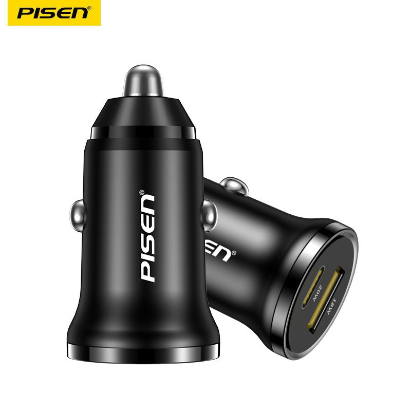 Pinsheng PD car charger one to two USB multi-function smart car charger 30W charger Apple Android fast charge