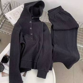 Plus-Size 150kg Spring and Autumn Loose Sweatshirt Women's Sweatpants High-End Set Slimming and Covering Two-Piece Set 2