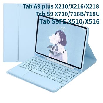 Suitable for Samsung Tab S9S10Fe+ Touch Bluetooth Keyboard A9 Plus X210 Pen Tray Retro Keyboard Leather Case