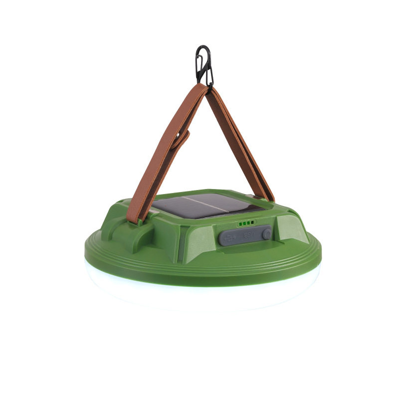 Cross-Border Multifunctional Solar Portable Lamp Lanyard Camping Lamp Waterproof Solar Flying Saucer Lamp Led Camping Lamp