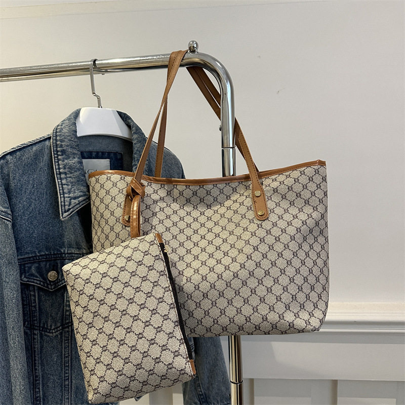 包包2025新款大容量女士单肩包休闲简约子母包时尚经典收纳托特包