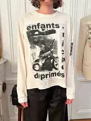 Erd 24Fw Melancholy Rich Second-Generation Tricycle Archery Print Casual Loose-Fit Long-Sleeve T-Shirt Short-Sleeve
