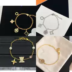 Popular Hollow Letter Flower Bracelet, Exquisite and Versatile Bracelet, Fashionable and Simple Multi-Flower Bracelet
