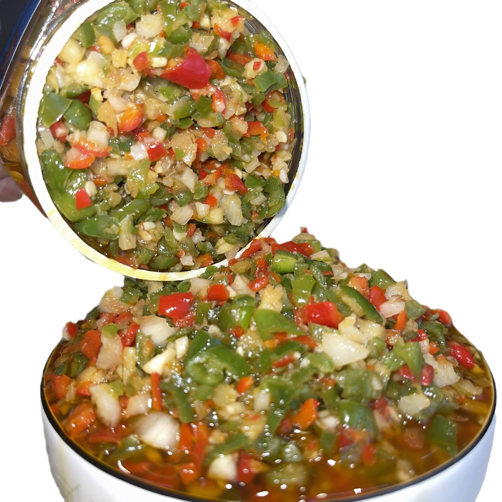 Factory wholesale one-piece delivery Hunan specialty farm handmade double pepper garlic sauce two-color colored pepper sauce chopped pepper sauce