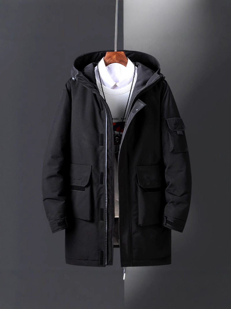 Directly Approved by the Manufacturer, Winter Unisex down Jacket, Thickened Coat, Mid-Length Workwear, Casual Trendy Brand, Thickened for Cold Protection