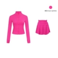 Rose red skirt short jacket suit