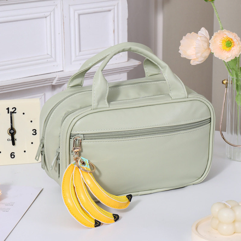 Portable Pu Cosmetic Bag for Business Trips, Large Capacity, Fashionable and Simple Toiletry Bag, Multifunctional Portable Waterproof Cosmetics Bag