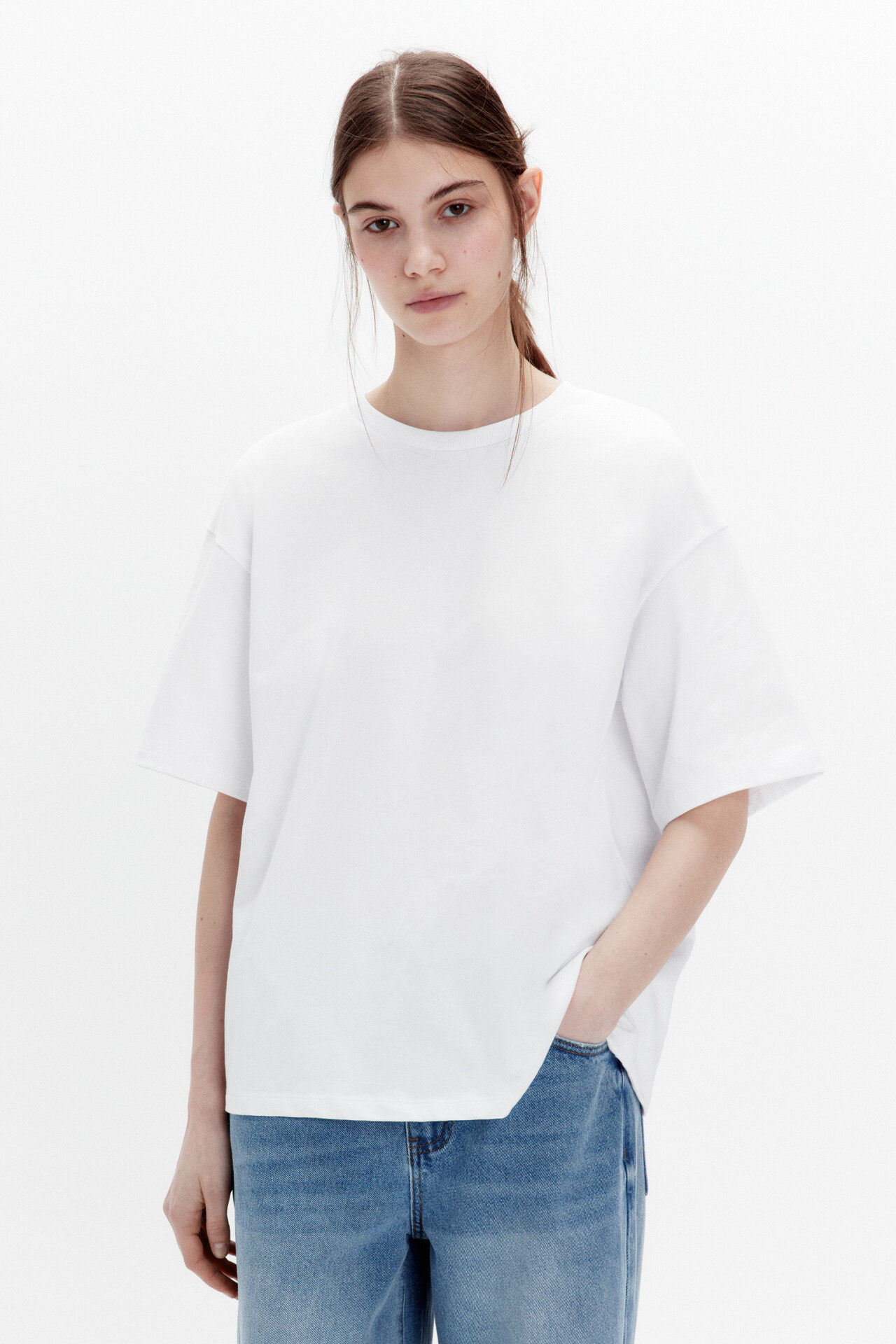 Womens 100 Cotton Solid Color T Shirt Round Neck Short Sleeve Versatile Style Spring Summer Collection Wholesale
