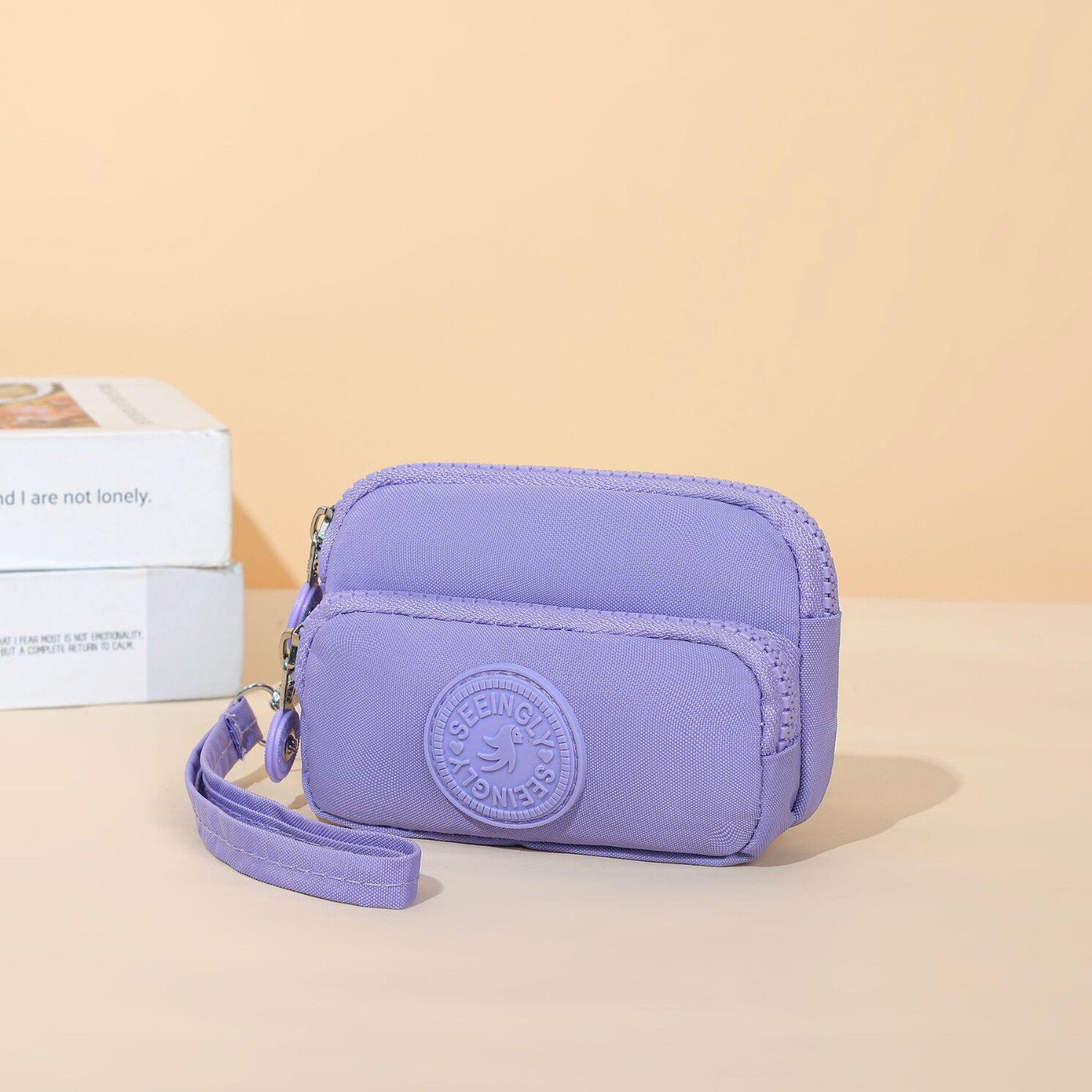 Factory direct foreign trade coin purse new solid color gift three pull anti-water nylon foreign trade coin purse wholesale