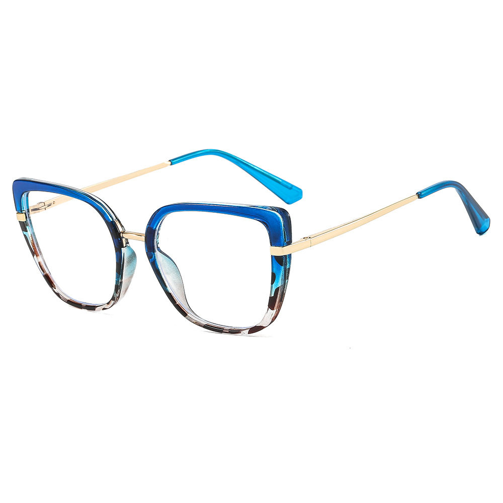 2026 New Trendy Cat-Eye Optical Frames Tr90 Anti-Blue Light Non-Prescription Glasses Spring Legs European and American Style Glasses Wholesale
