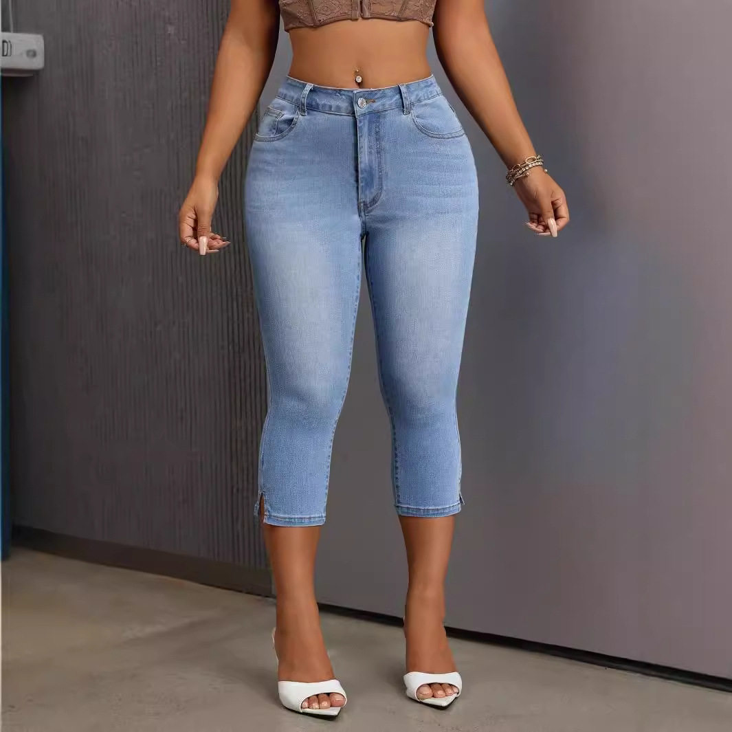 Womens Stretchy Skinny Jeans High Waist Comfortable Fit Versatile Style Perfect for Casual Wear Wholesale Available