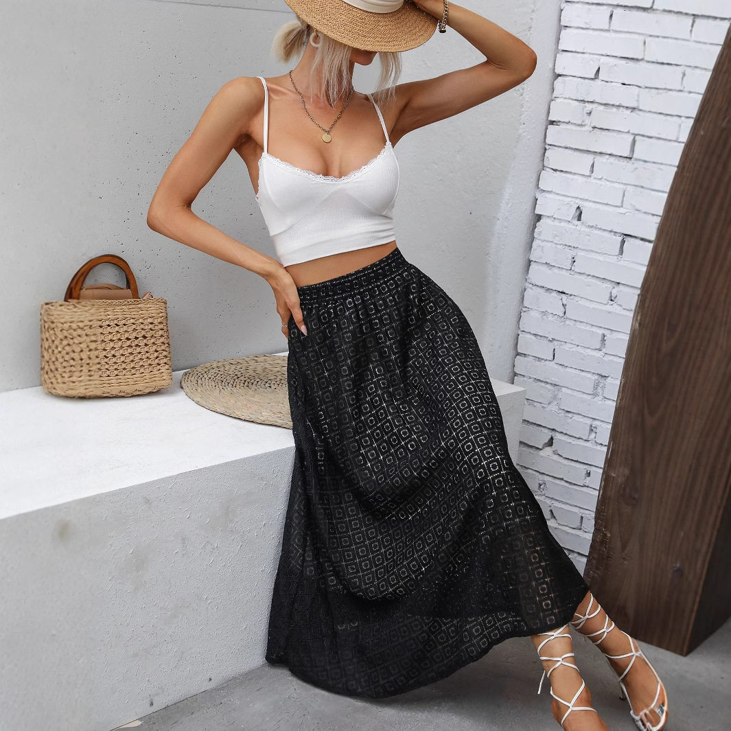 High Waisted Midi Skirt Elegant Style Casual Fit Trendy Design Perfect for Daily Wear Wholesale Available