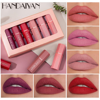 Matte Hexagonal Lipstick Set, Long-Lasting Waterproof Matte Lipstick, Handaiyan Set, Non-Fading and Long-Lasting Makeup