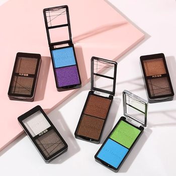 Asha Reya two-color color eye shadow ins stage performance disco white blue purple earth color student makeup