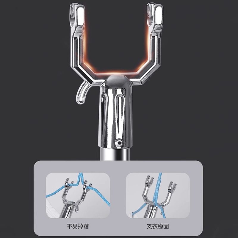 Clothes pole space aluminum retractable clothes fork balcony clothes pole home extended creative clothes pole hanging fork