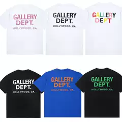 Fashionable Brand Gallery Basic Letter Logo Printed Casual Men's and Women's Loose Short-Sleeved T-Shirts for Couples