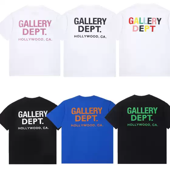 Fashionable Brand Gallery Basic Letter Logo Printed Casual Men's and Women's Loose Short-Sleeved T-Shirts for Couples