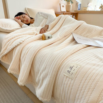 Cross-border Class A Jacquard Velvet Platinum Multi-functional Blanket Solid Color Twisted Flower Encapsulation Blanket Office Nap Blanket A