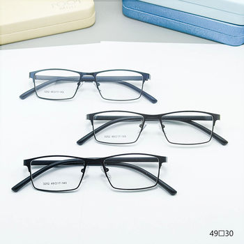 Small Face Narrow Frame 49 Small Full Frame Classic Business Eyebrow Shape Men's Myopia Steel Leather Glasses Frame Danyang Eyebrow Frame