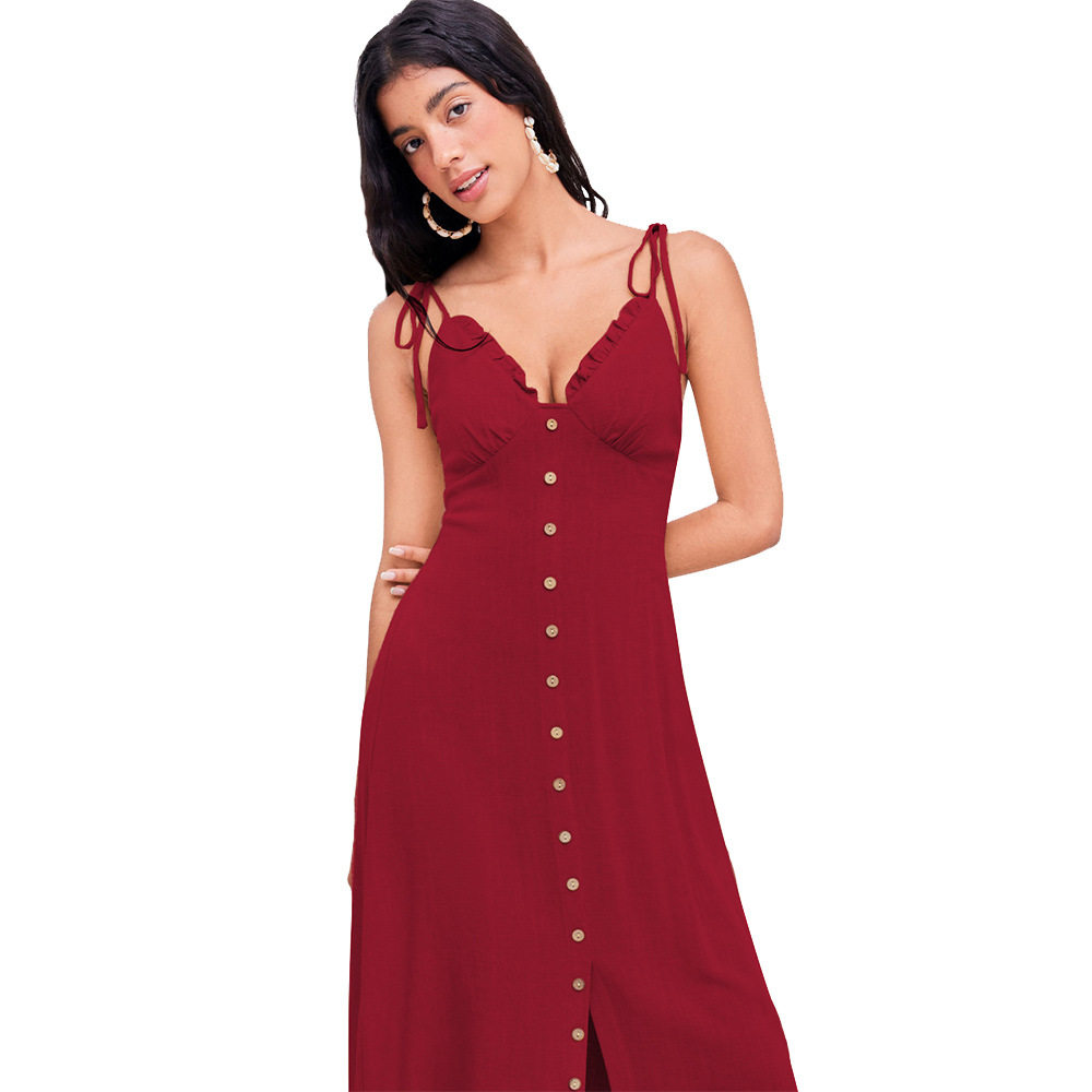 French Style Slim Fit Dress V Neck Summer Fashion Elegant Design Perfect for Parties or Casual Outings Wholesale