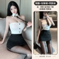 White + black skirt +3003 Black