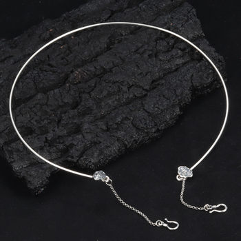 Fu Word Ruyi Hard Collar Female Ancient Method Necklace Round Solid Ethnic Style Tassel Can Be Hung Pendant